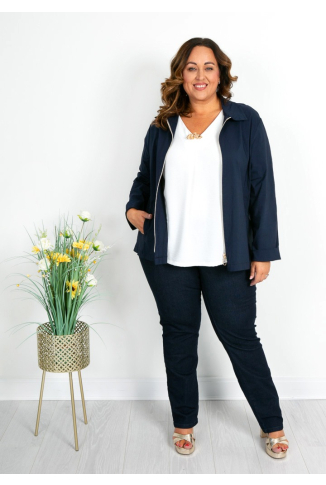 Navy Zip Through Jacket