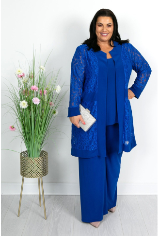Cobalt Cami and Lace Jacket Set