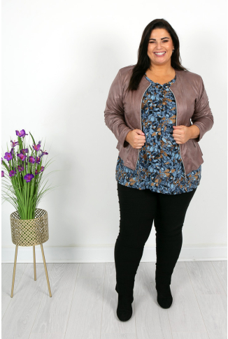 Taupe LeatherLook Jacket