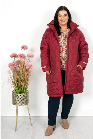 Burgundy Mid Padded Coat