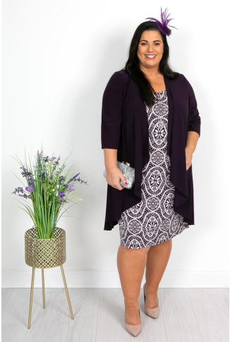 Purple and Mauve Mosaic Dress and Jacket 