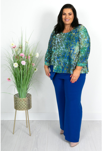 Blue & Green Burnout Overlay Top 