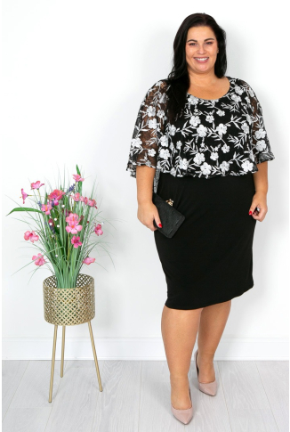 Black and White Overlay Dress-Online Exclusive
