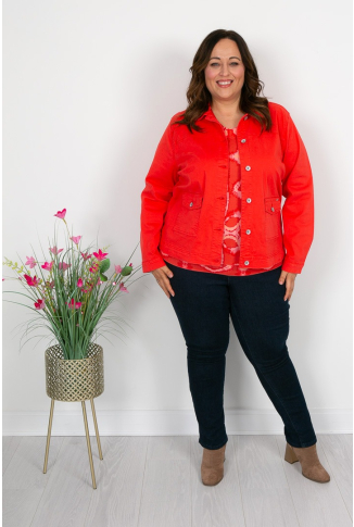 Poppy Red Cotton Jacket