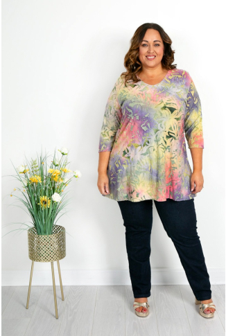 Green Lilac Foliage Burnout Tunic