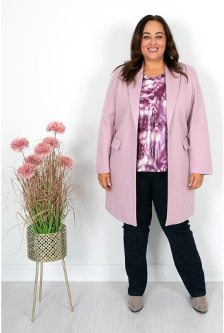 Soft Pink Single Breasted Coat 