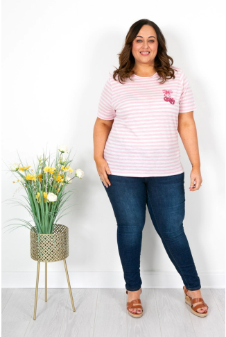 Pink & White Cotton Cherry T-Shirt