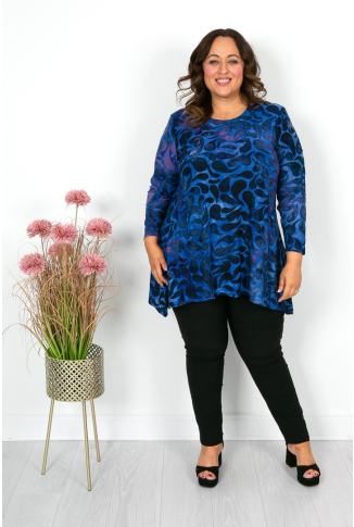 Blue & Purple Petal Print Tunic