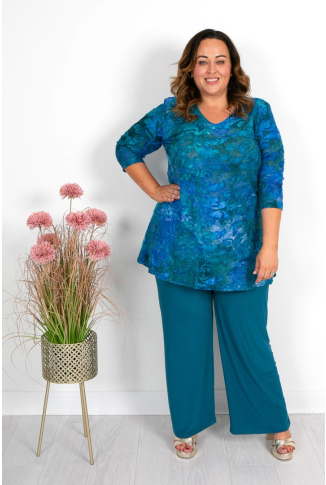 Teal & Blue Burnout Tunic