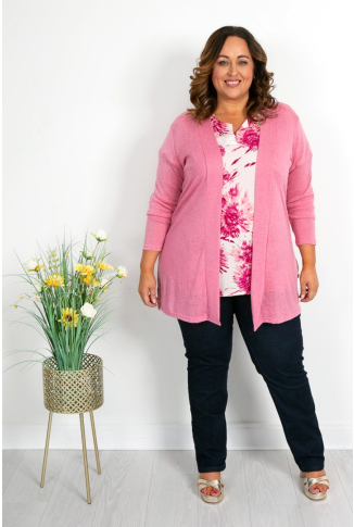 Pink Fine Knit Cardigan