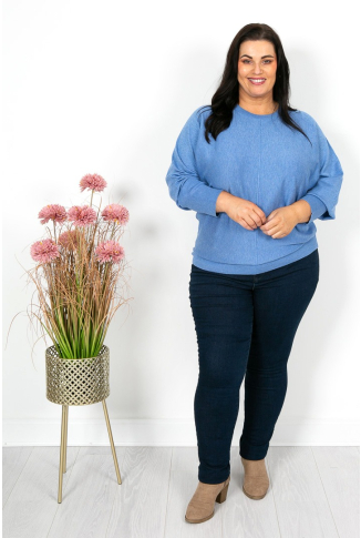Blue Batwing Knit
