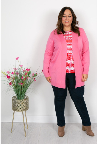 Candy Pink Two Pocket Cardigan
