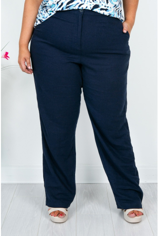 Navy Linen Trousers