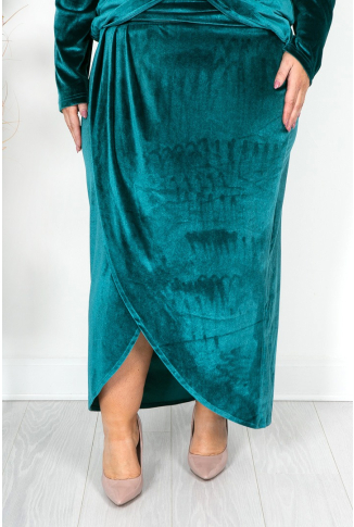Green Velvet Crossover Skirt - Online Exclusive