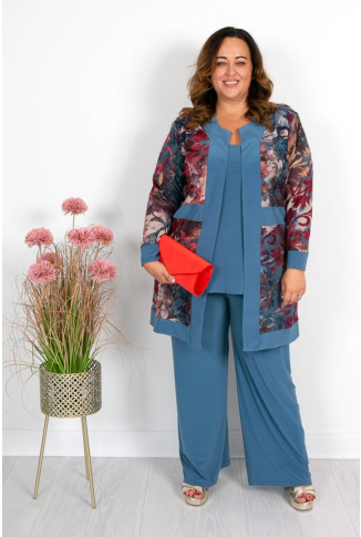 Steel Blue Burnout Jacket & Cami