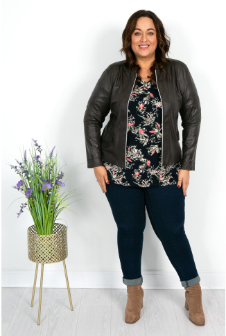 Khaki LeatherLook Jacket
