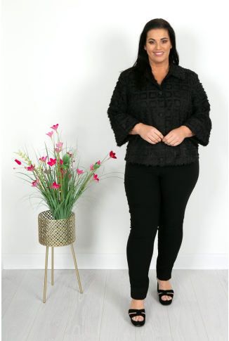 Black Luxe Burnout Jacket
