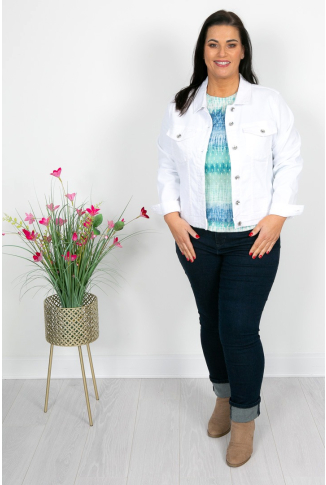 Optic White Denim Jacket