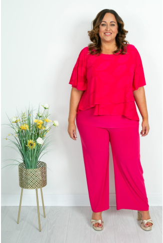 Cerise Pink Burnout Overlay Top