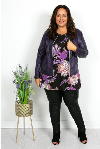 Deep Purple LeatherLook Jacket