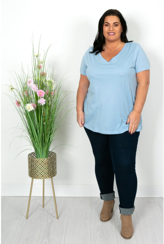Baby Blue Cotton T-Shirt
