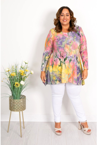 Lilac & Pink Pastel Burnout Pocket Tunic