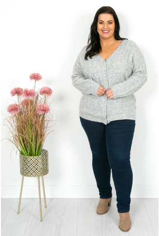 Soft Grey Cable Cardigan