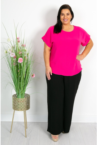 Hot Pink Round Neck Top
