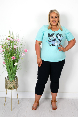Navy Ankle Grazer Trousers