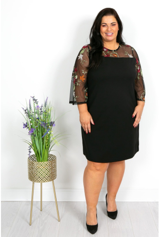 Black Embroidered Detail Dress