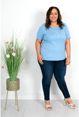 Baby Blue 'Style' Cotton T Shirt