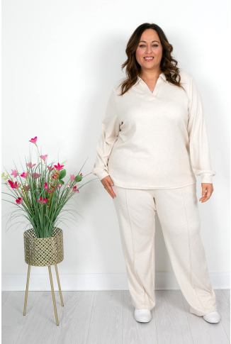 Sand Soft Feel Collared Top