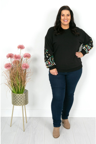 Floral Sleeved Sweatshirt