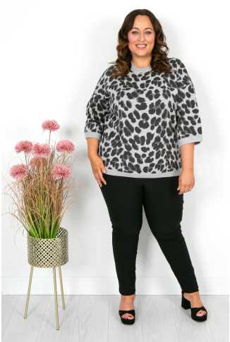 Animal Print Crew Knit