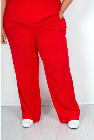 Scarlett Red Textured Trousers