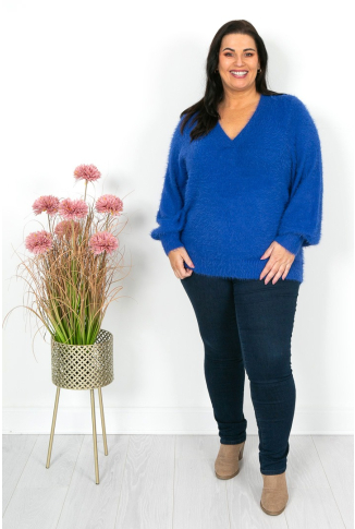 Cobalt Blue V-Neck Knit