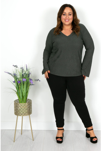 Deep Sage Green Textured Top