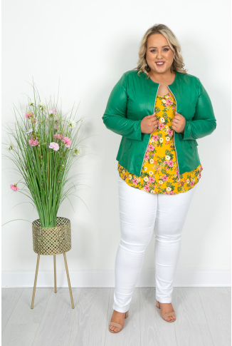 Jade Green Leatherlook Jacket