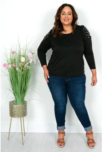 Black Pearl Detail Top