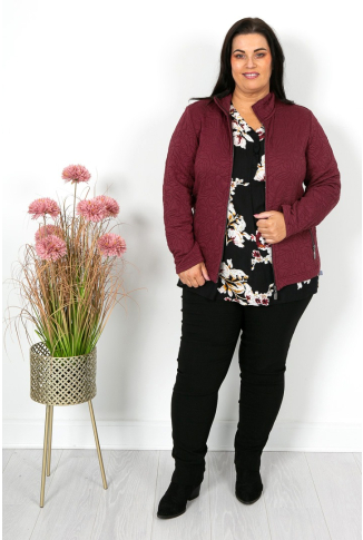 Burgundy Textured Jacket - Online Exclusive