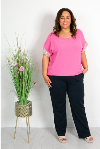 Pink Sequin Trim Top