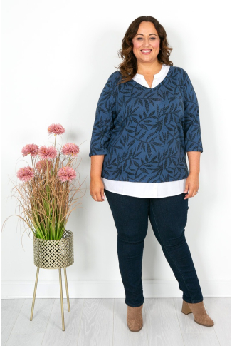 Blue 2in1 Shirt Soft Knit 