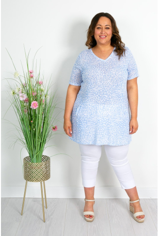 Baby Blue Soft Print Tunic