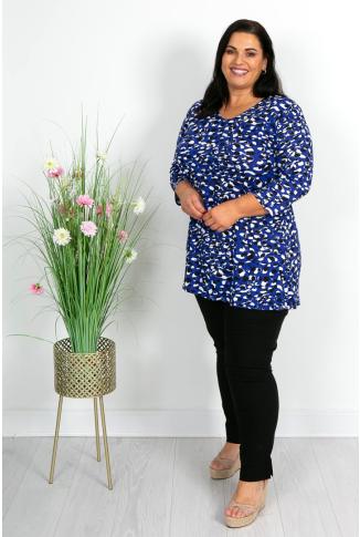Blue Smudge Print Tunic