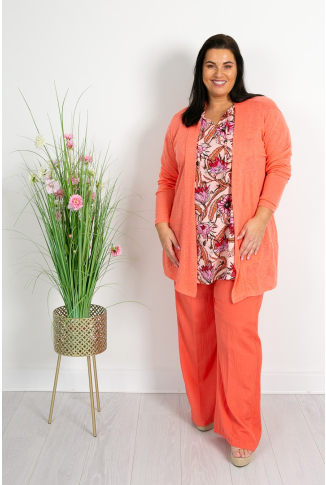 Coral Fine Knit Cardi