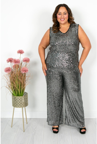 Silver Sequin Cami Top - Online Exclusive