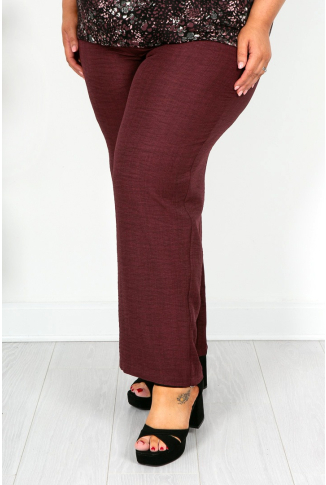 Burgundy Wide Leg Trousers