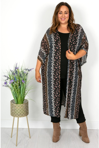 Printed Mesh Kimono