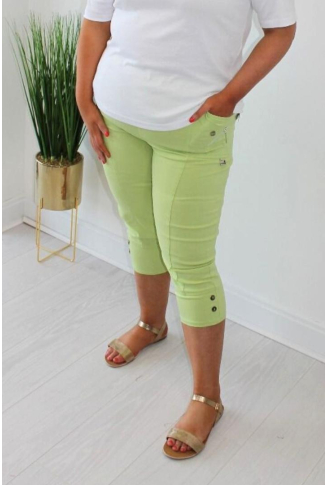 Lime Elasticated Cropped Trouser