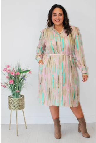 Pastel Mix Shirt Style Dress-Online Exclusive 